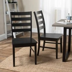 Set Of 2 Wood Ladder Back Dining Chair Black - Saracina Home -Saracina Home Shop GUEST 5e596d37 5e02 4d7d 82a4 af2fe52260b2