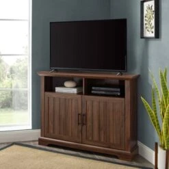 Grooved Door Corner TV Stand For TVs Up To 45" - Saracina Home