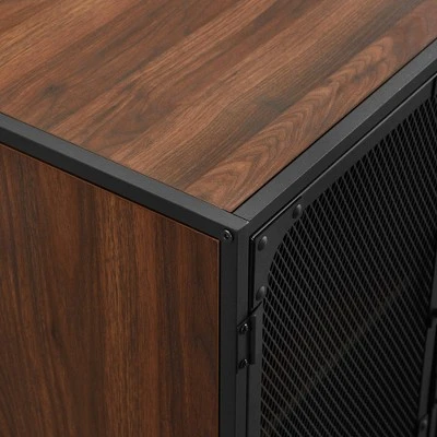 Urban Industrial Metal Mesh 4 Door TV Stand for TVs up to 65" Dark Walnut - Saracina Home Urban Industrial Metal Mesh 4 Door TV Stand For TVs Up To 65" Dark Walnut - Saracina Home -Saracina Home Shop GUEST 5f7862ae 113d 4467 a415 dc50d4873105