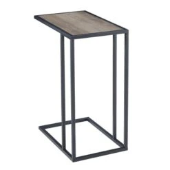23" Modern Rectangle Two-Tone C Side Table With Metal Base - Saracina Home 6 23" Modern Rectangle Two-Tone C Side Table With Metal Base - Saracina Home -Saracina Home Shop GUEST 60d202d8 3d4a 432c abd0 7647db4d46f5