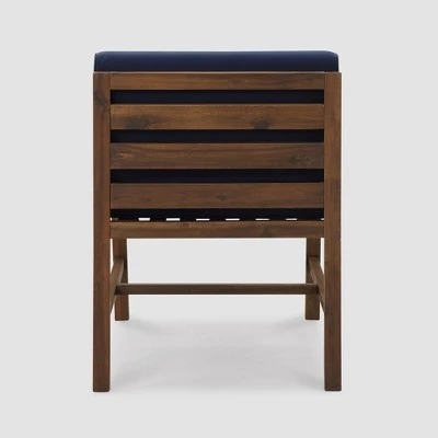 Modular Acacia Wood Armless Patio Chair with Cushion - Dark Brown/Navy - Saracina Home Modular Acacia Wood Armless Patio Chair With Cushion - Dark Brown/Navy - Saracina Home -Saracina Home Shop GUEST 628e01e0 ba32 4620 a414 4d54959effca