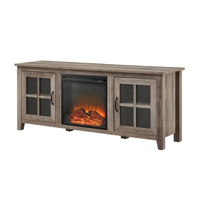 Transitional Farmhouse Window Pane Fireplace TV Stand for TV's up to 65" Gray Wash - Saracina Home Transitional Farmhouse Window Pane Fireplace TV Stand For TV's Up To 65" Gray Wash - Saracina Home -Saracina Home Shop GUEST 6381d9dd 9082 439c 8d52 c52d569b90f9