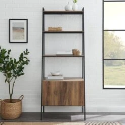 72" Open Shelf And Closed Storage Cabinet Ladder Bookcase - Saracina Home 4 72" Open Shelf And Closed Storage Cabinet Ladder Bookcase - Saracina Home -Saracina Home Shop GUEST 63ba128c 347b 49bc b7d3 5a205f7232df