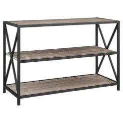 25.62" X Frame Metal And Wood Media Bookshelf - Saracina Home -Saracina Home Shop GUEST 63ec1c95 8e84 4e5c 8fc5 0c2cf5cb4aa4