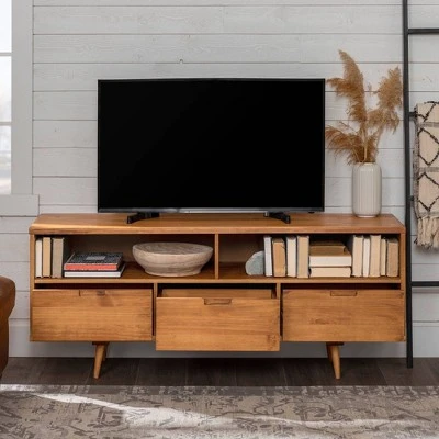 Cara Mid-Century Modern 3 Drawer TV Stand for TVs up to 65" - Saracina Home Cara Mid-Century Modern 3 Drawer TV Stand For TVs Up To 65" - Saracina Home -Saracina Home Shop GUEST 6406604d 1ec4 4548 a085 d7d44d4bfcce