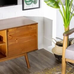 Solid Wood Mid-Century Modern TV Stand For TVs Up To 65" - Saracina Home -Saracina Home Shop GUEST 64291693 f8bf 4214 8739 2fe9a7cbadf0