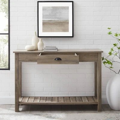June Rustic Farmhouse Entry Table with Lower Shelf Gray Wash - Saracina Home June Rustic Farmhouse Entry Table With Lower Shelf Gray Wash - Saracina Home -Saracina Home Shop GUEST 651c385e a6a0 40d6 be8d dcf2360fcc88