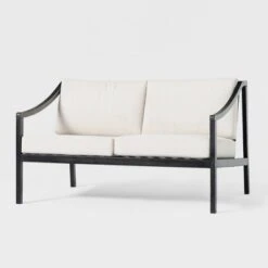 Saracina Home Mid-Century Modern Slatted Acacia Outdoor Bench With Cushions -Saracina Home Shop GUEST 65d05032 e224 418d a7ae a52b618f1c1f