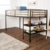 Twin Analise Metal Low Loft Bed With Desk And Storage Black - Saracina Home -Saracina Home Shop GUEST 6696f8f7 90fc 4b6c 9166 bc9c81fa29ce