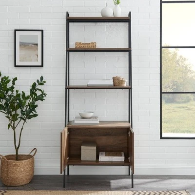 72" Open Shelf and Closed Storage Cabinet Ladder Bookcase - Saracina Home 72" Open Shelf And Closed Storage Cabinet Ladder Bookcase - Saracina Home -Saracina Home Shop GUEST 6884917e 6feb 464d 9a56 e3dd05df4cc1