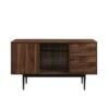 Timothy Modern Lifted Triple Storage Sideboard Dark Walnut - Saracina Home