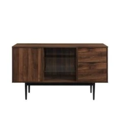 Timothy Modern Lifted Triple Storage Sideboard Dark Walnut - Saracina Home