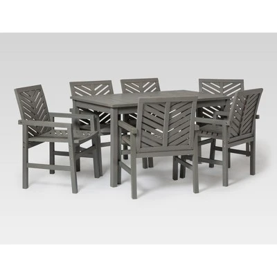 7pc Slatted Chevron Acacia Patio Dining Set - Saracina Home 7pc Slatted Chevron Acacia Patio Dining Set - Saracina Home -Saracina Home Shop GUEST 6e586955 cdb3 42a6 b92d 73b8e77d8e6a