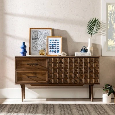 58" Modern Boho Solid Pine Wood Closed Storage Sideboard Brown - Saracina Home 58" Modern Boho Solid Pine Wood Closed Storage Sideboard Brown - Saracina Home -Saracina Home Shop GUEST 6fc518f2 7d29 4514 bcef 8e238c410e73