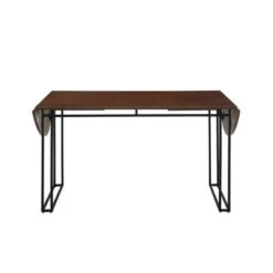 71" Phyllis Modern Drop Leaf Dining Table Walnut - Saracina Home
