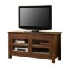 2 Door Wood Closed Storage Console TV Stand For TVs Up To 50" Brown - Saracina Home