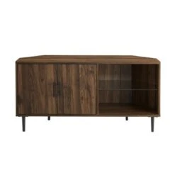 Contemporary Corner TV Stand For TVs Up To 55" Dark Walnut - Saracina Home -Saracina Home Shop GUEST 7166d9c9 2175 4acc 998e a0a2a5ad4d69