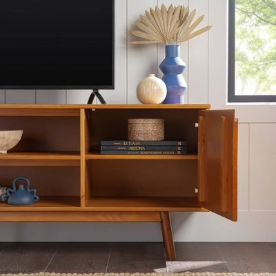 Solid Wood Mid-Century Modern TV Stand for TVs up to 80" - Saracina Home Solid Wood Mid-Century Modern TV Stand For TVs Up To 80" - Saracina Home -Saracina Home Shop GUEST 718deacd a6aa 48d3 a2de dc60399694ef