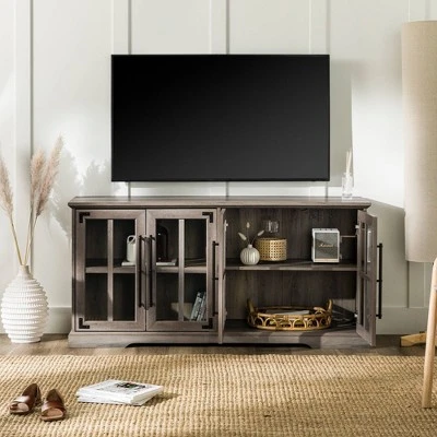 Avalene Modern Farmhouse 4 Door Glass Window Pane TV Stand for TVs up to 65" - Saracina Home Avalene Modern Farmhouse 4 Door Glass Window Pane TV Stand For TVs Up To 65" - Saracina Home -Saracina Home Shop GUEST 74c21f3c 82c3 4fe8 90ae 1cc0e14becaf