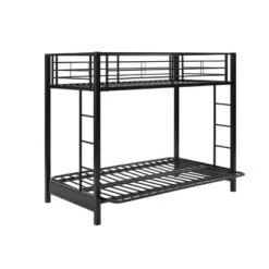 Twin Over Futon Analise Metal Bunk Bed Black - Saracina Home -Saracina Home Shop GUEST 74e2d72d ba1e 41f2 80bc 6da6082dff35