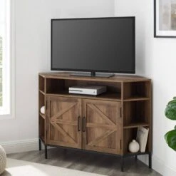 Atticus Modern Farmhouse 2 Door Corner TV Stand For TVs Up To 55" Rustic Oak - Saracina Home 8 Atticus Modern Farmhouse 2 Door Corner TV Stand For TVs Up To 55" Rustic Oak - Saracina Home -Saracina Home Shop GUEST 754db8fd 8a36 4b58 b192 cb00f68d49c3