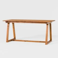 Saracina Home 66" Modern Slatted Rectangle Outdoor Dining Table With Trapezoid Legs 4 Saracina Home 66" Modern Slatted Rectangle Outdoor Dining Table With Trapezoid Legs -Saracina Home Shop GUEST 785eeeeb cc36 4306 b6be 01bb13486e38