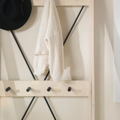 68" Solid Wood X Back Angled Hall Tree White Wash - Saracina Home 68" Solid Wood X Back Angled Hall Tree White Wash - Saracina Home -Saracina Home Shop GUEST 78968422 3a86 4771 9a4e 0ef03d7daf18