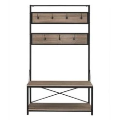 72" Urban Farmhouse Mixed Material Hall Tree - Saracina Home -Saracina Home Shop GUEST 79cbf97b 4de3 4184 b4df 18590536bced