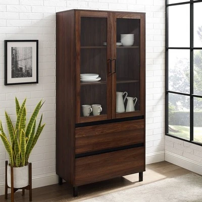 68" Glass Door Storage Hutch with Drawers - Saracina Home 68" Glass Door Storage Hutch With Drawers - Saracina Home -Saracina Home Shop GUEST 7b3f7fe4 ebee 4be1 9216 88676888f83b