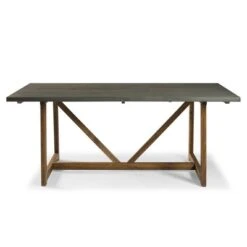 72" Solid Wood Trestle Dining Table - Saracina Home