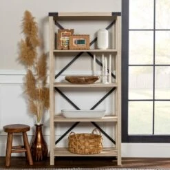 64" Sophie Industrial X Frame Bookshelf - Saracina Home -Saracina Home Shop GUEST 7dd1da51 215c 4c7e 85a3 01c448603731
