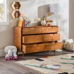 Mid-Century Modern Groove Wood 6 Drawer Dresser - Saracina Home -Saracina Home Shop GUEST 7faaf4e0 3bb4 4268 99ad 0f6342d872ce