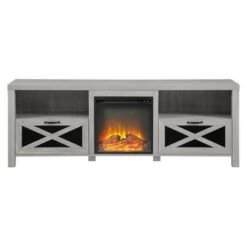 Newark Industrial Farmhouse Drop Down Metal Mesh X Door With Electric Fireplace TV Stand For TVs Up To 80" - Saracina Home 10 Newark Industrial Farmhouse Drop Down Metal Mesh X Door With Electric Fireplace TV Stand For TVs Up To 80" - Saracina Home -Saracina Home Shop GUEST 825c7838 187e 488d 90a0 9c714b311f38