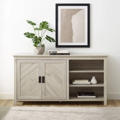 58" Diagonal Grooved Door Sideboard with Open Storage - Saracina Home 58" Diagonal Grooved Door Sideboard With Open Storage - Saracina Home -Saracina Home Shop GUEST 863d4712 b81e 4a58 8a5b 79fe64411837
