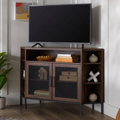 Corner TV Stand for TVs up to 55" with Metal Mesh Doors - Saracina Home Corner TV Stand For TVs Up To 55" With Metal Mesh Doors - Saracina Home -Saracina Home Shop GUEST 88d0e731 6b74 460a 9bf1 e8c2b228eacb