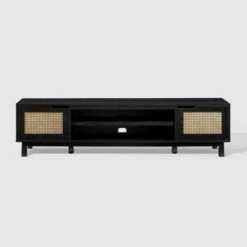 Modern Boho Storage TV Stand For TVs Up To 80" With Rattan Doors - Saracina Home -Saracina Home Shop GUEST 892e34fc 82c9 4b9f b280 3974d040ea07