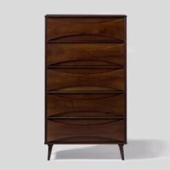 Mid-Century Modern Contoured 5 Drawer Chest Of Drawers - Saracina Home -Saracina Home Shop GUEST 898c4445 2261 44cc 8ff0 55ae9f093b39