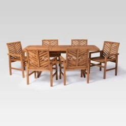 7pc Slatted Extendable Acacia Wood Patio Dining Set - Saracina Home 6 7pc Slatted Extendable Acacia Wood Patio Dining Set - Saracina Home -Saracina Home Shop GUEST 8aa6dd30 d5d4 4448 b03c 8b2aed0306a8