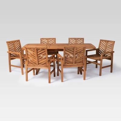 7pc Slatted Extendable Acacia Wood Patio Dining Set - Saracina Home 7pc Slatted Extendable Acacia Wood Patio Dining Set - Saracina Home -Saracina Home Shop GUEST 8aa6dd30 d5d4 4448 b03c 8b2aed0306a8