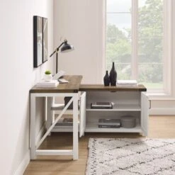 Farmhouse Rustic L Shaped Desk With Storage - Saracina Home -Saracina Home Shop GUEST 8af120a3 28f2 4d02 93e8 bf358c29e2e9