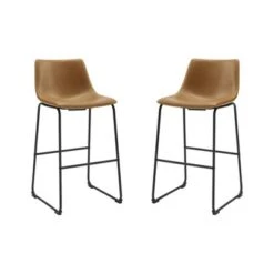 Set Of 2 Laslo Modern Upholstered Faux Leather Barstools - Saracina Home -Saracina Home Shop GUEST 8c012d75 c1e7 4c2d ab6f 6bef4ed84c65