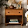 Set Of 2 Katie Transitional Tray Top 1 Drawer Solid Wood Nightstands Caramel - Saracina Home -Saracina Home Shop GUEST 8ca4f9e6 17c7 466f 97d9 dad18f748c87