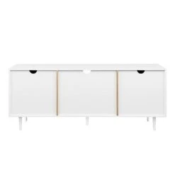 Modern 2 Door TV Stand For TVs Up To 65" Solid White/Coastal Oak/White - Saracina Home -Saracina Home Shop GUEST 8d6299a7 77ec 4747 bf51 2c259129aef5