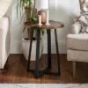 Set Of 2 Wrightson Urban Industrial Wrap Leg Round Side Tables Dark Walnut - Saracina Home -Saracina Home Shop GUEST 8e5b9f4b 23ad 4e3c b2bc 3d5b2f1aadac