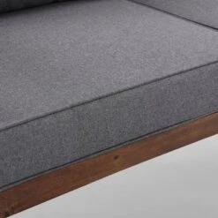 Saybrook Modern Metal And Wood Patio Loveseat - Gray/Dark Brown - Saracina Home -Saracina Home Shop GUEST 8ebe81a5 449a 4cda b83f 3d9bc9da3073