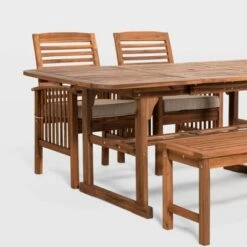 Ravenscroft 4pc Extendable Acacia Wood Outdoor Dining Set - Saracina Home -Saracina Home Shop GUEST 9093e35d 2049 4ddb a85b 14254399b8d2