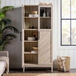 68" Boho Modern Tall Storage Wood Cabinet - Saracina Home -Saracina Home Shop GUEST 9218534d e192 4497 bcb5 8a691d61535c