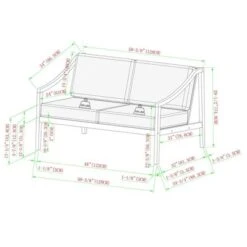 Saracina Home Mid-Century Modern Slatted Acacia Outdoor Bench With Cushions -Saracina Home Shop GUEST 9290c681 722c 470e b230 2ed9df4b8fe2