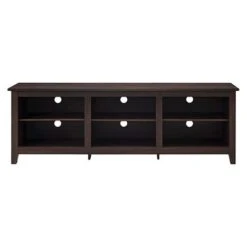 Transitional 6 Cubby Wood Open Storage Wood TV Stand For TVs Up To 80"- Saracina Home -Saracina Home Shop GUEST 92fe5691 6d10 45aa a903 60b396346c9f