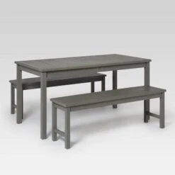 3pc Acacia Wood Simple Patio Dining Set - Saracina Home -Saracina Home Shop GUEST 9457b339 56ef 46ee b56b 7e66a19822f0